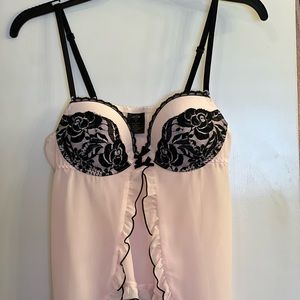 Apt 9 Pink/Black Trim Lingerie Size S